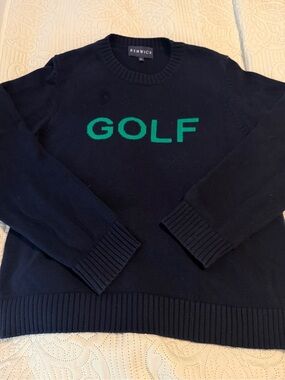 Renwick Women’s Cableknit GOLF navy Sweater Size XL RNWK